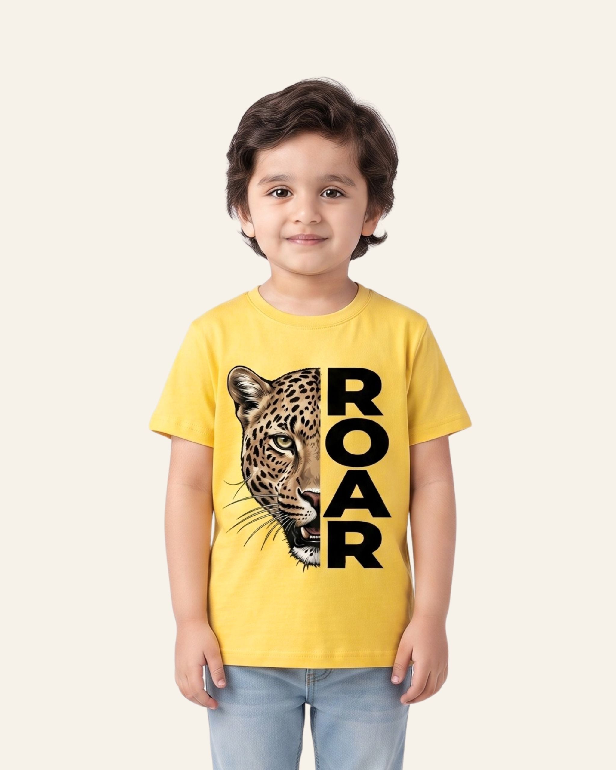 Boys Roar Leopard Tee — Yellow