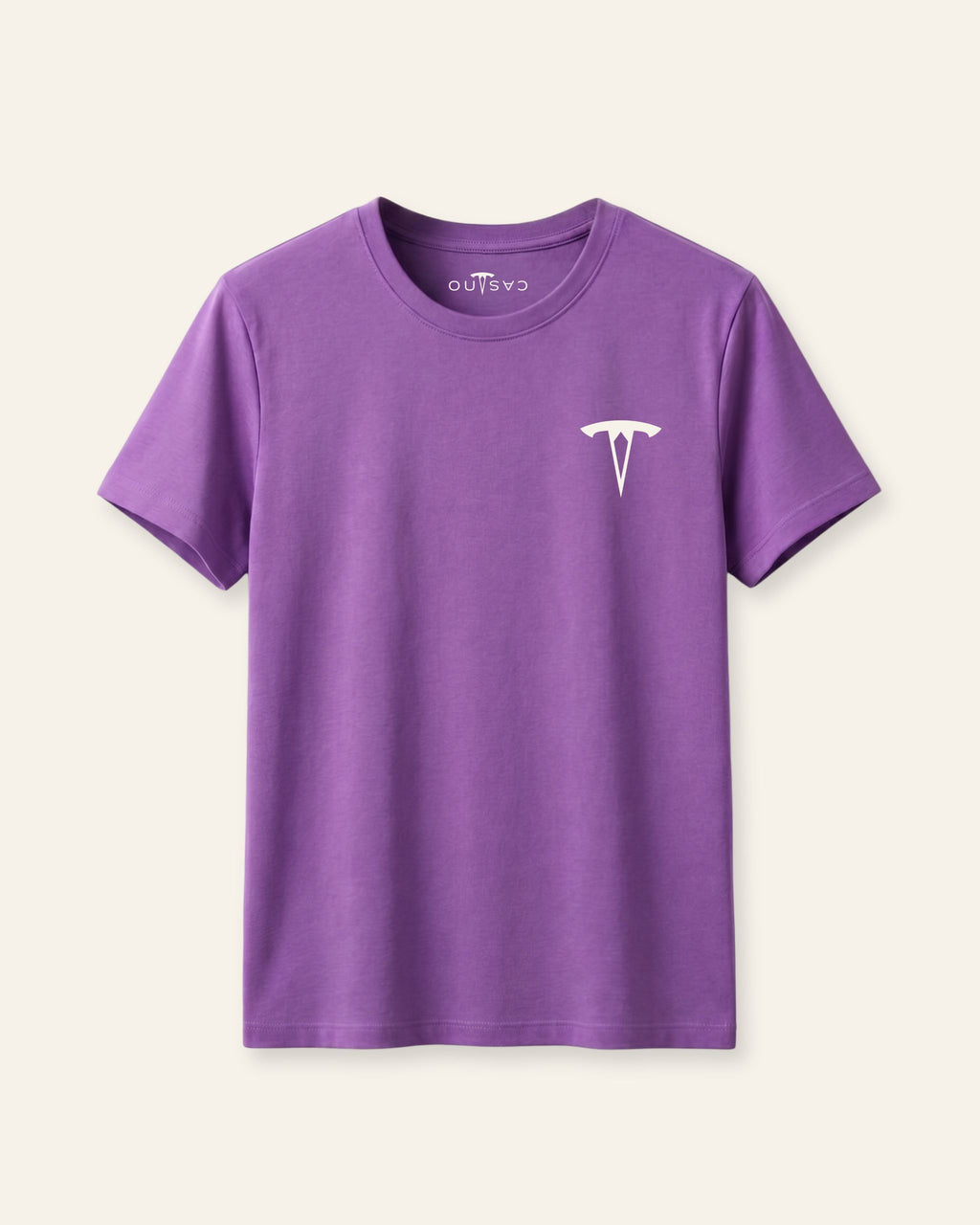 Kids purple basic tee with the OUTCAST logo, flat front