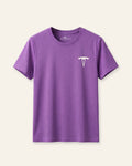 Kids purple basic tee with the OUTCAST logo, flat front