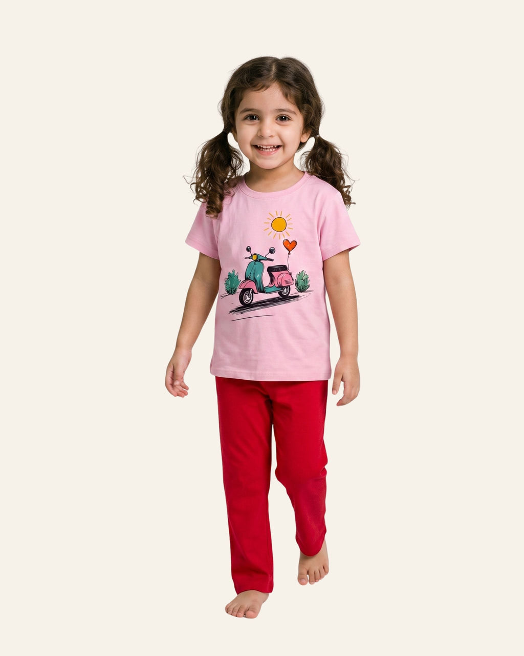 Girls Scooter Girl Trouser Set — Pink