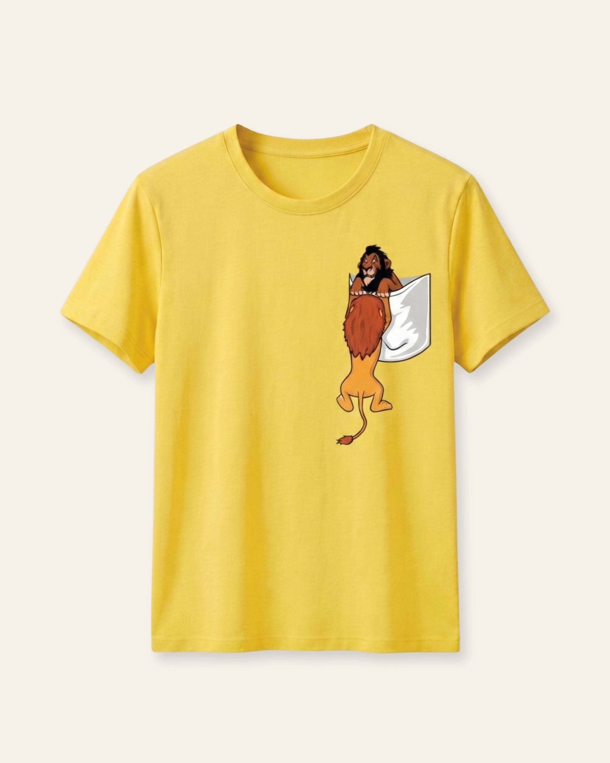 Boys Lion Pocket Tee — Yellow