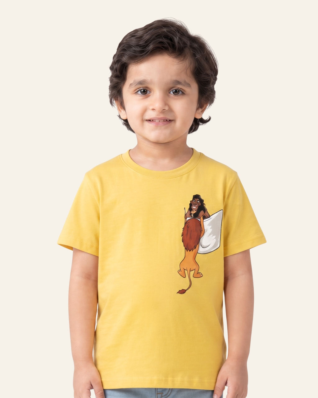 Boys Lion Pocket Tee — Yellow