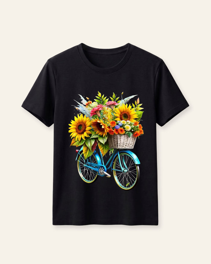 Girls Sunflower Bicycle Tee