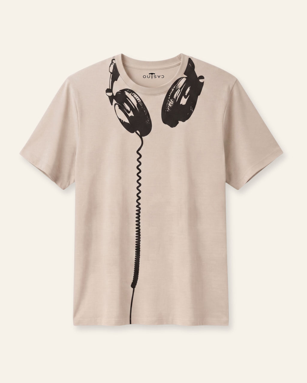 Men's Headphone Graphic Tee — Sand
