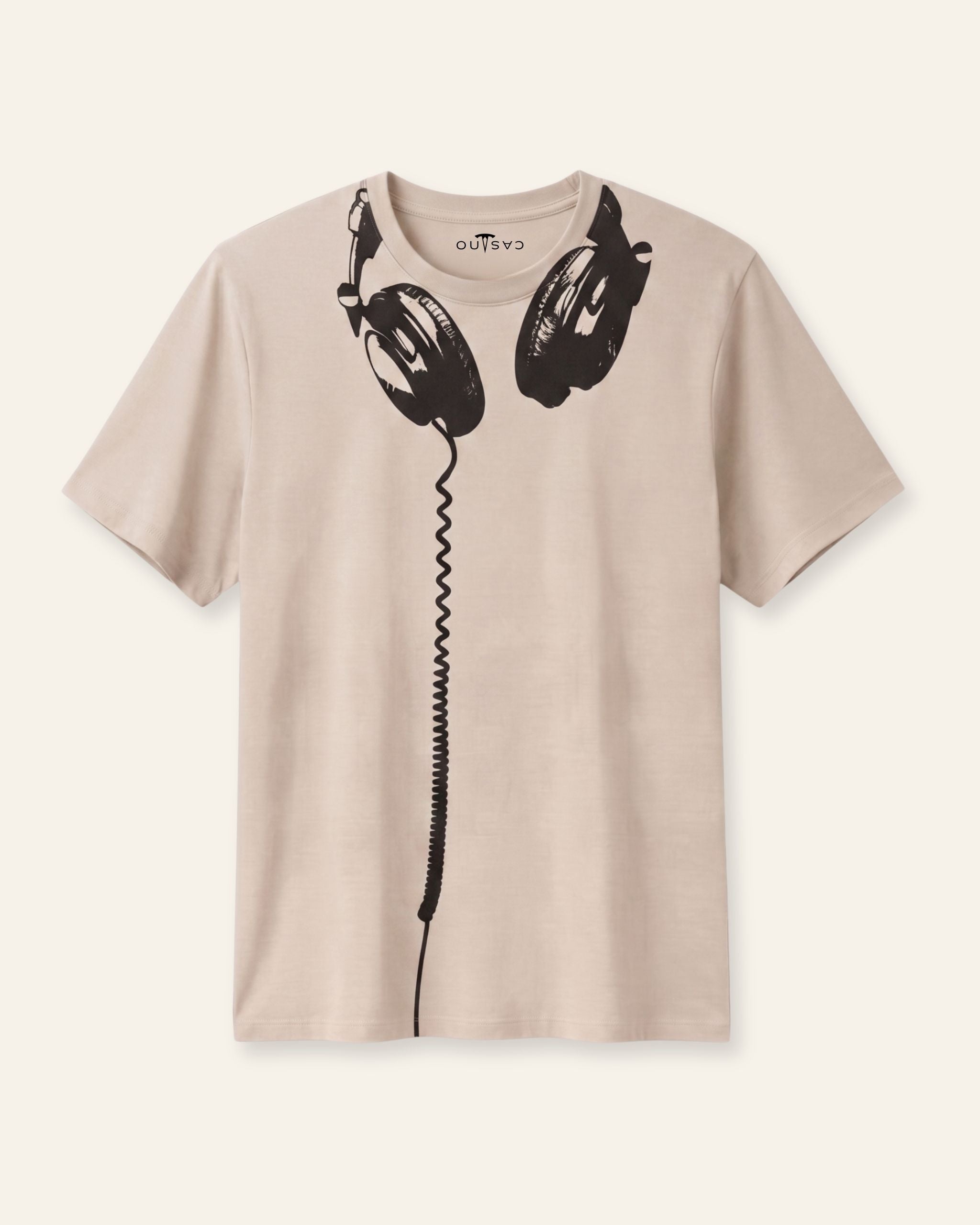 Men's Headphone Graphic Tee — Sand
