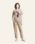 Women's Cartoon Bunny Graphic Tee — Cream