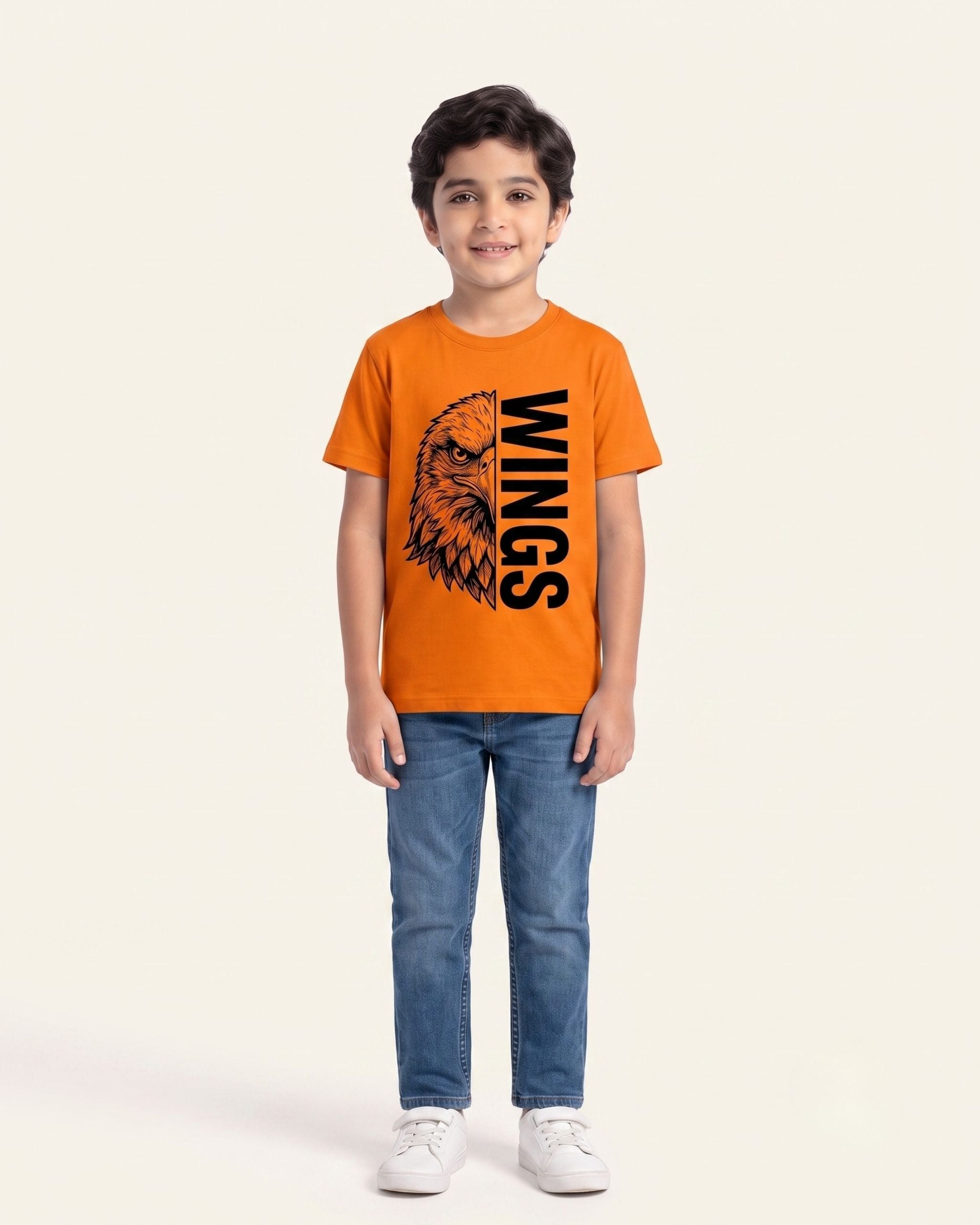 Boys Wings Eagle Tee — Orange