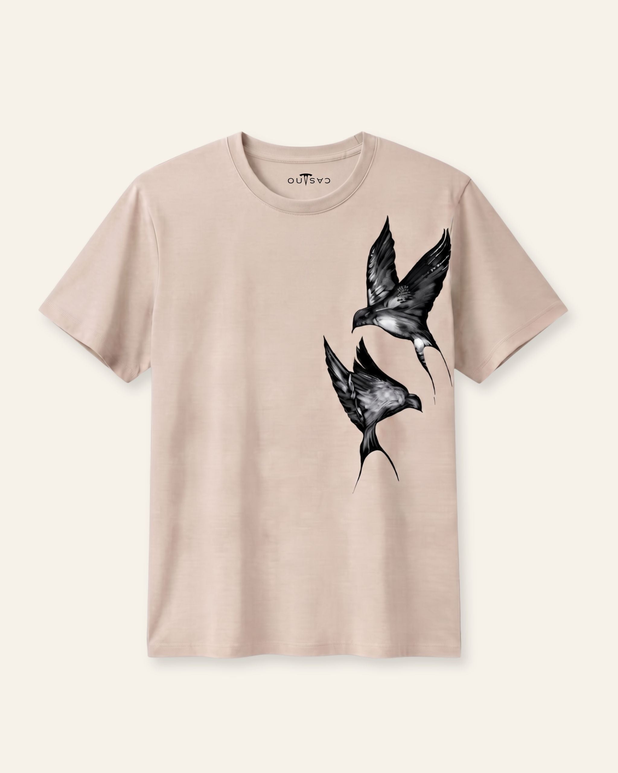 Women's Diving Bird Graphic Tee — Cream