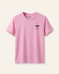 Kids pink basic tee with the OUTCAST logo, flat front