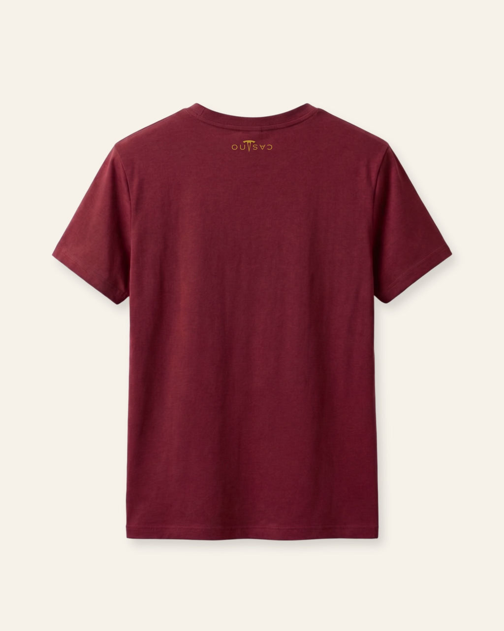 Kids maroon basic tee, flat front