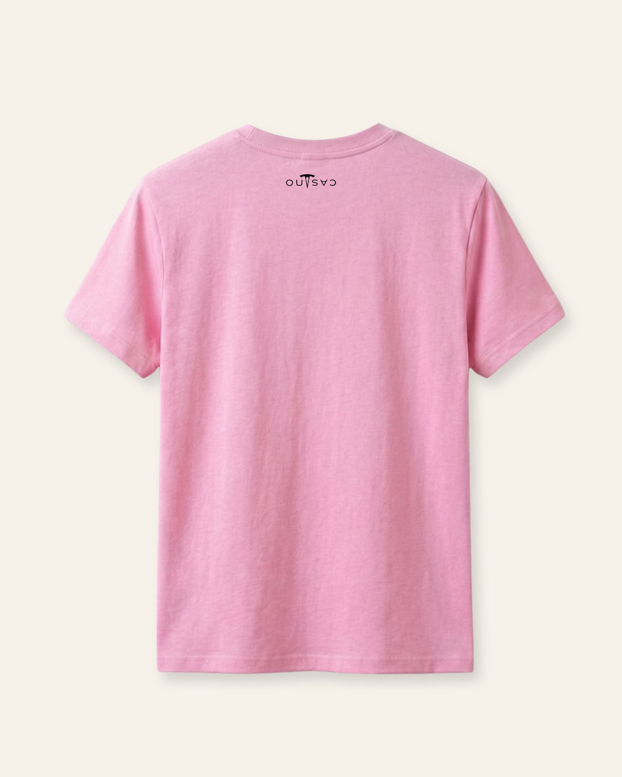 Kids pink basic tee, flat back