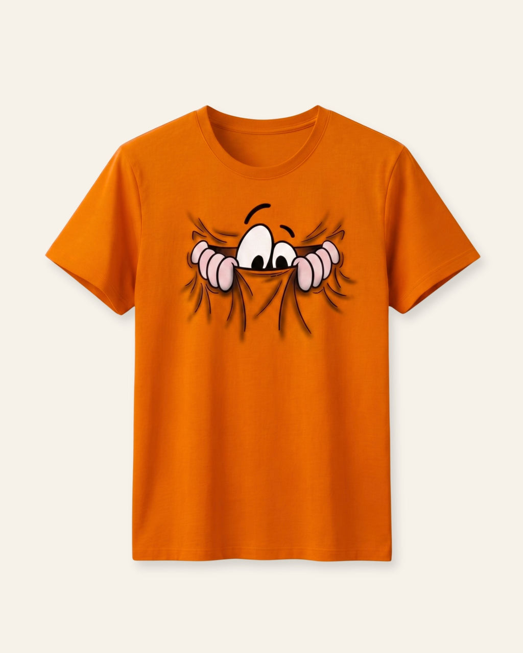 Boys Peeking Eyes Tee — Orange