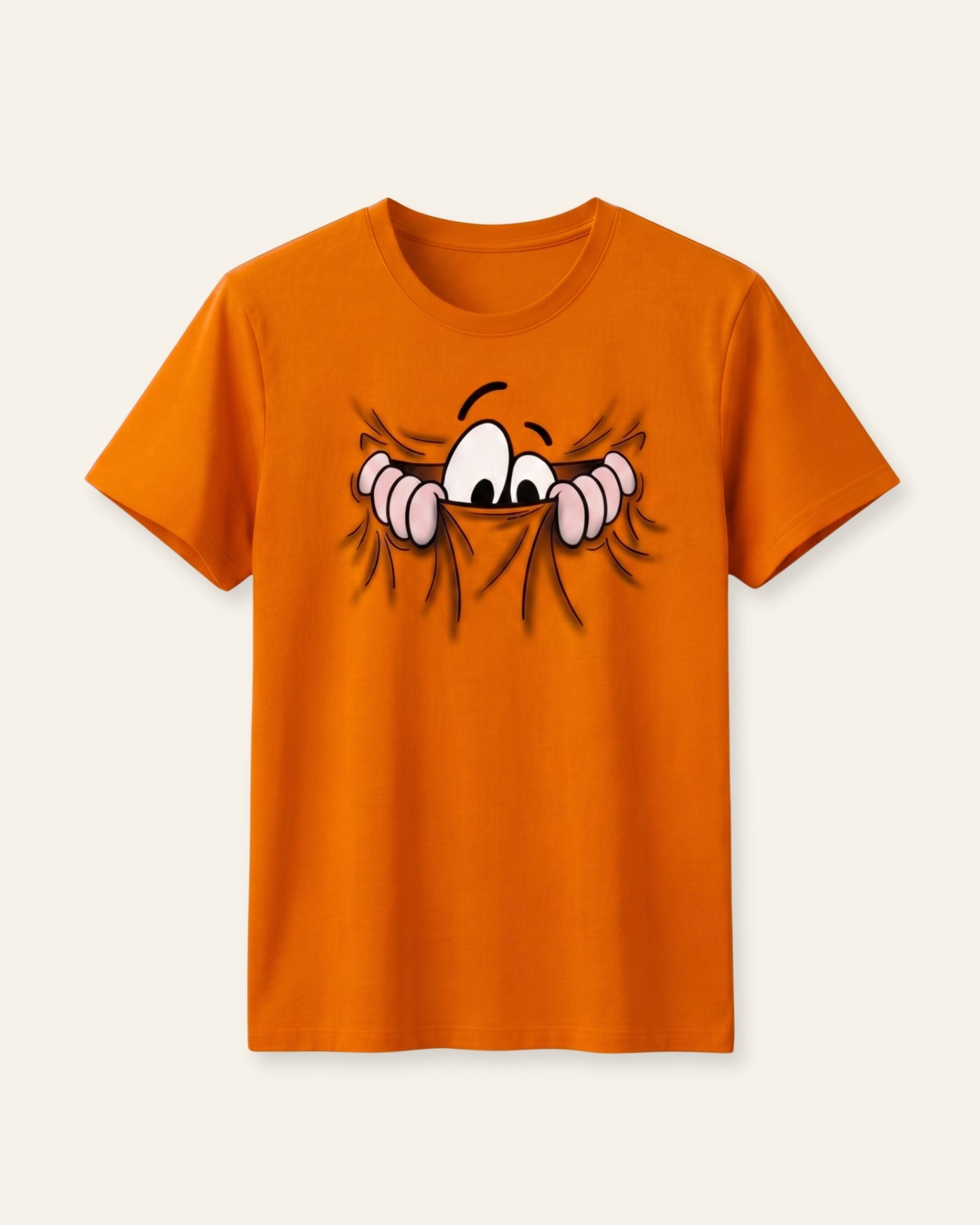 Boys Peeking Eyes Tee — Orange