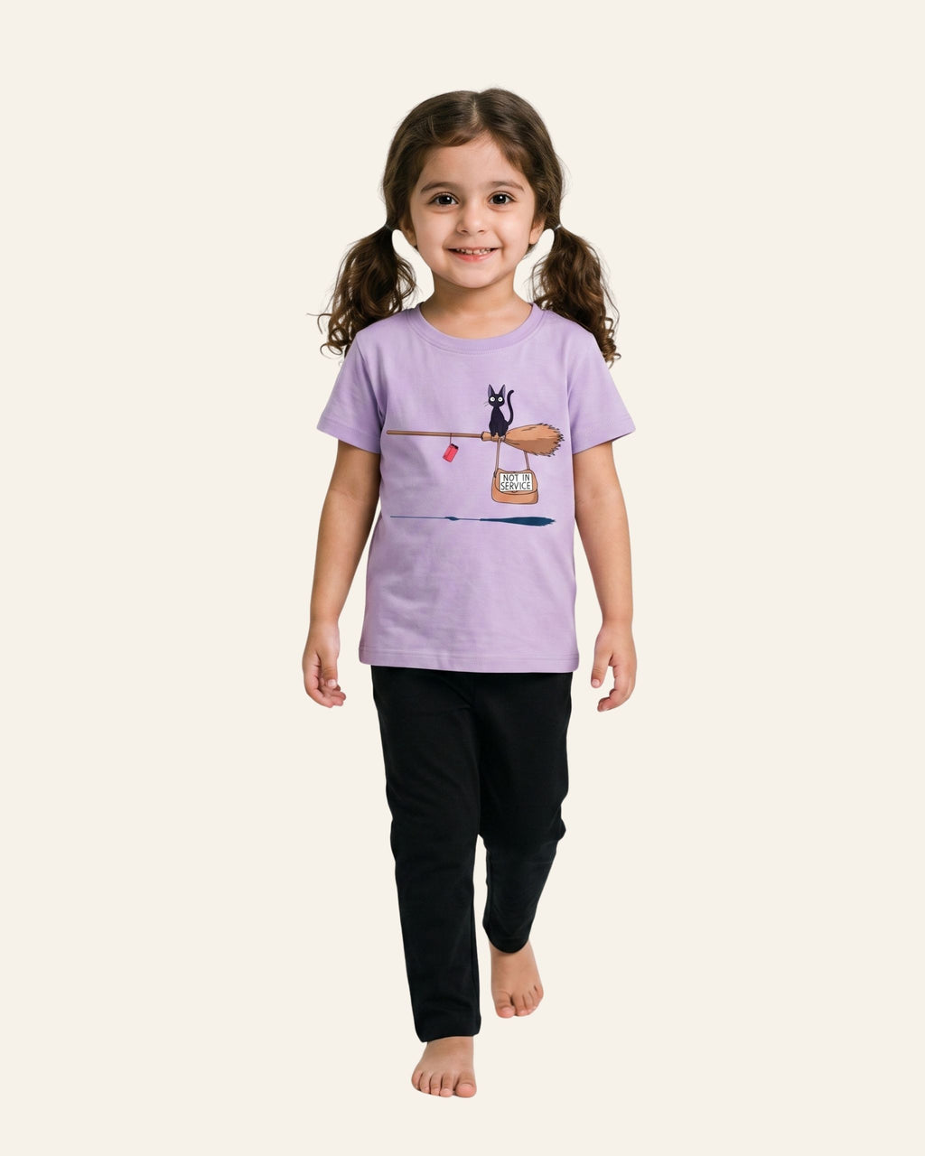 Girls Pocket Graphic Trouser Set — Lilac