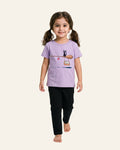 Girls Pocket Graphic Trouser Set — Lilac