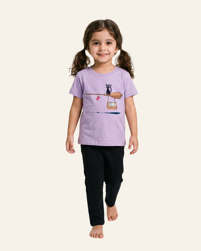 Girls Pocket Graphic Trouser Set — Lilac