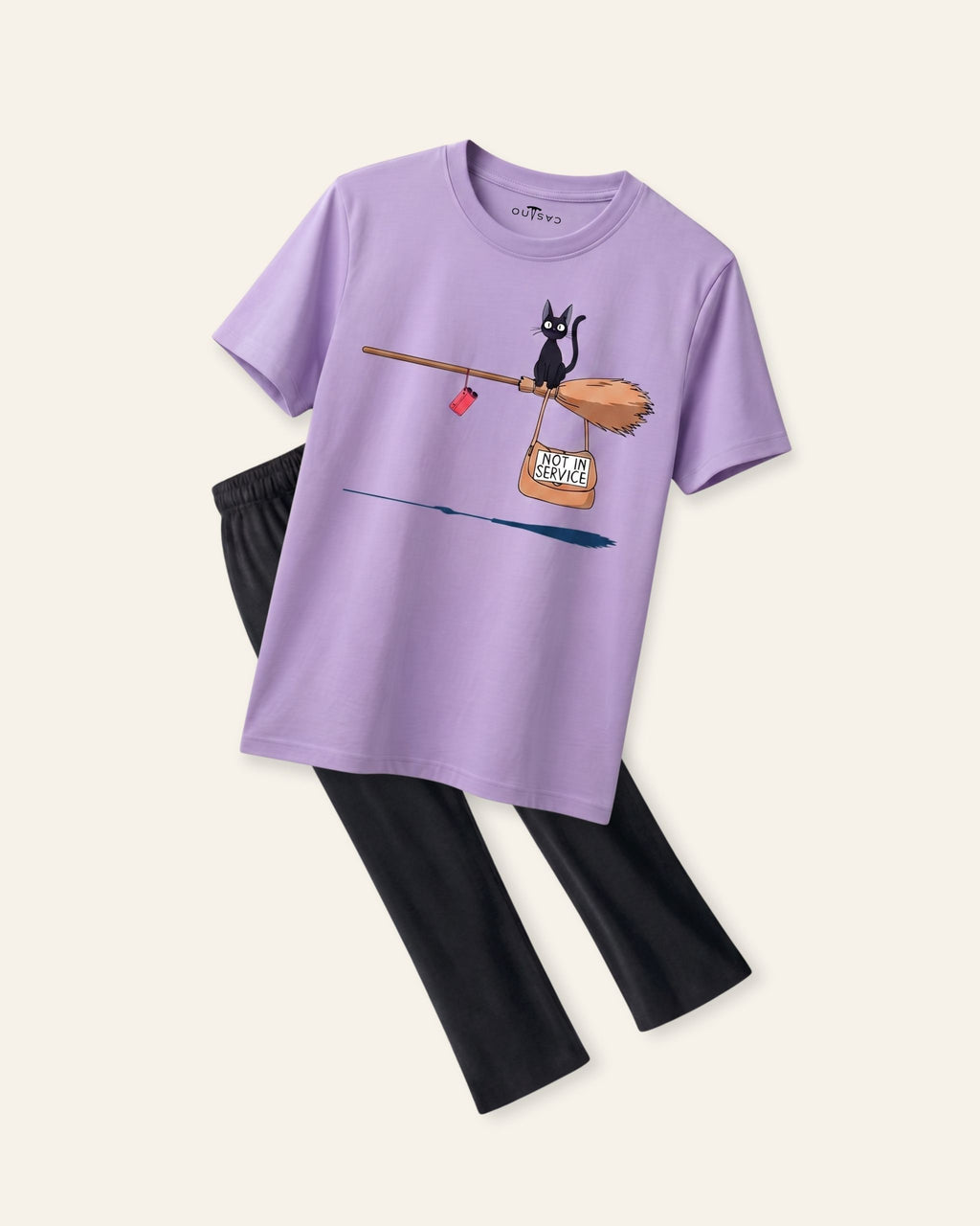 Girls Pocket Graphic Trouser Set — Lilac