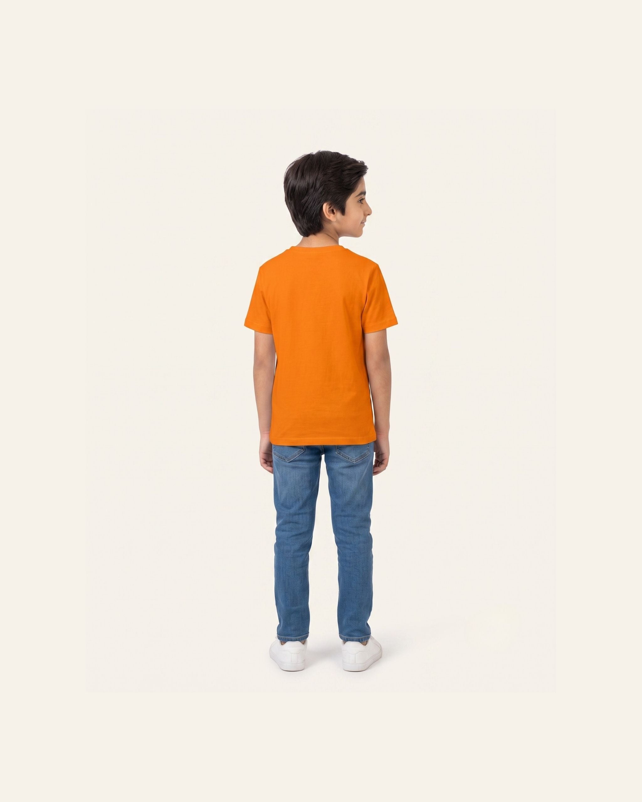 Boys Peeking Eyes Tee — Orange