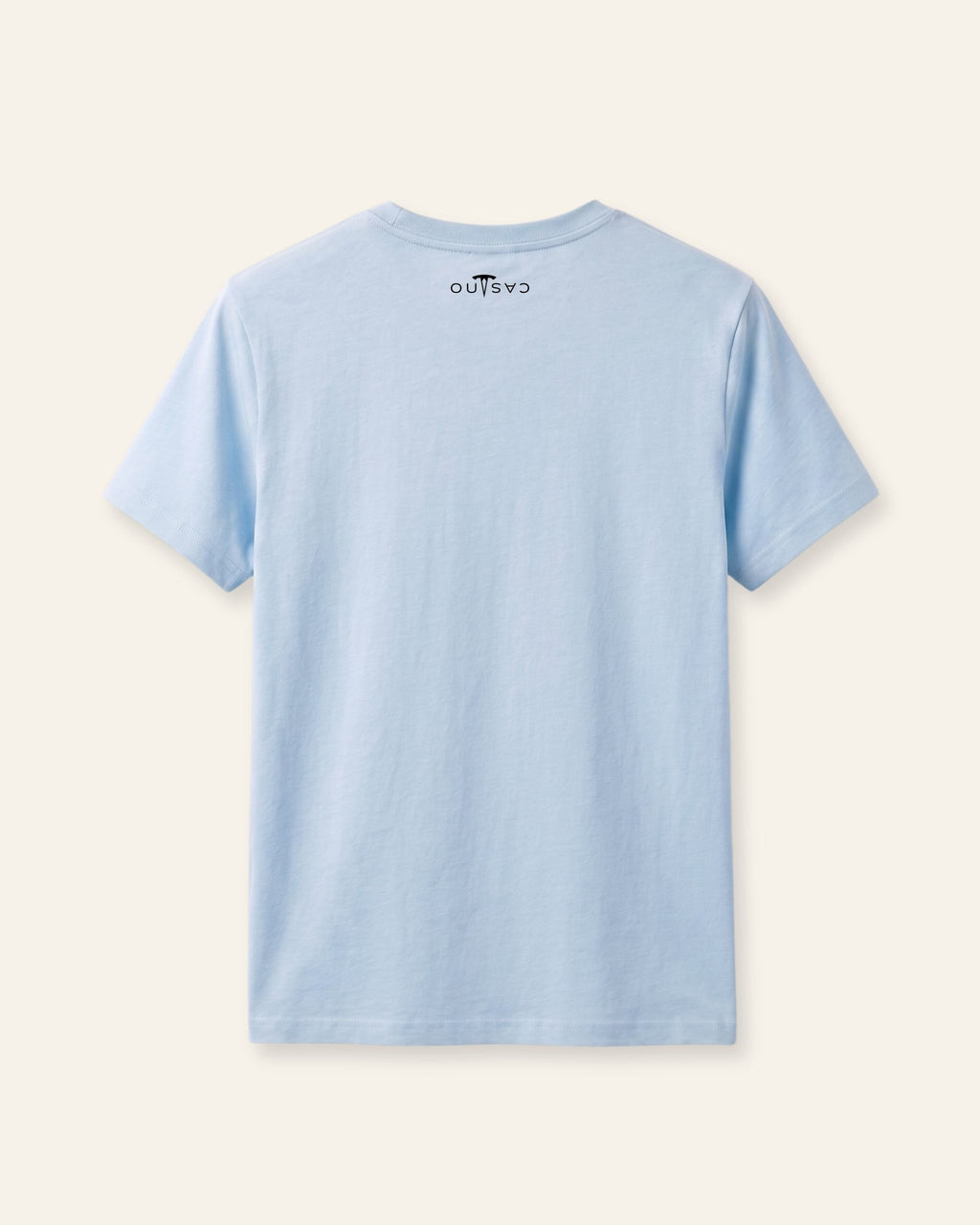 Kids sky blue basic tee, flat back