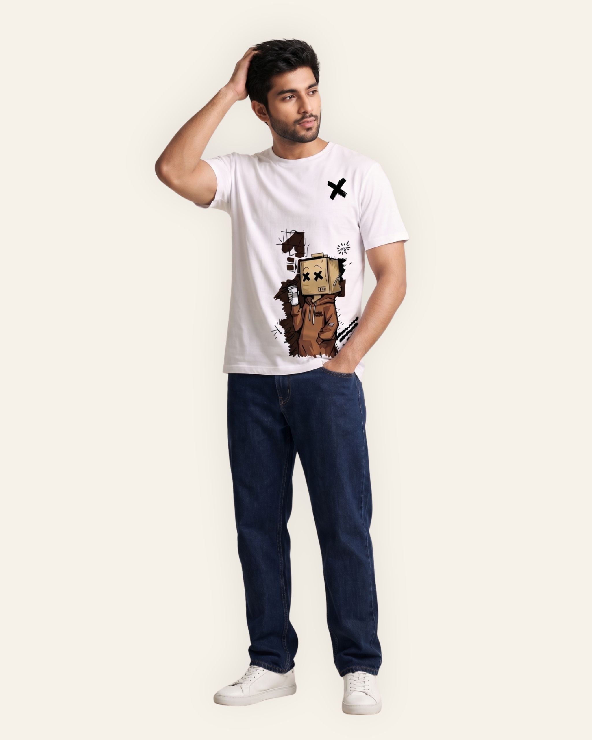 Men's Headphone Graphic Tee — Sand