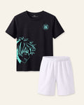 Boys Palm Graphic Shorts Set — Black