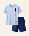 Boys Paw Trail Shorts Set — Sky