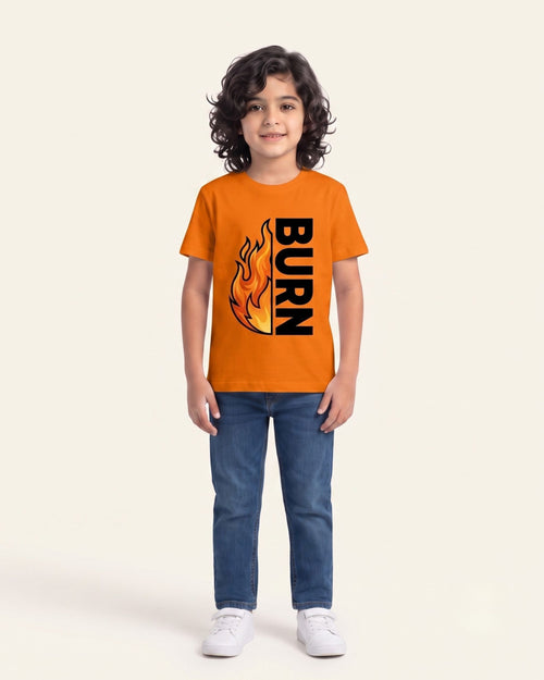 Boys Burn Flame Tee — Orange