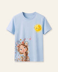 Girls Sunshine Girl Tee — Sky Blue