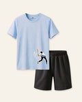 Boys Tennis Star Shorts Set — Sky
