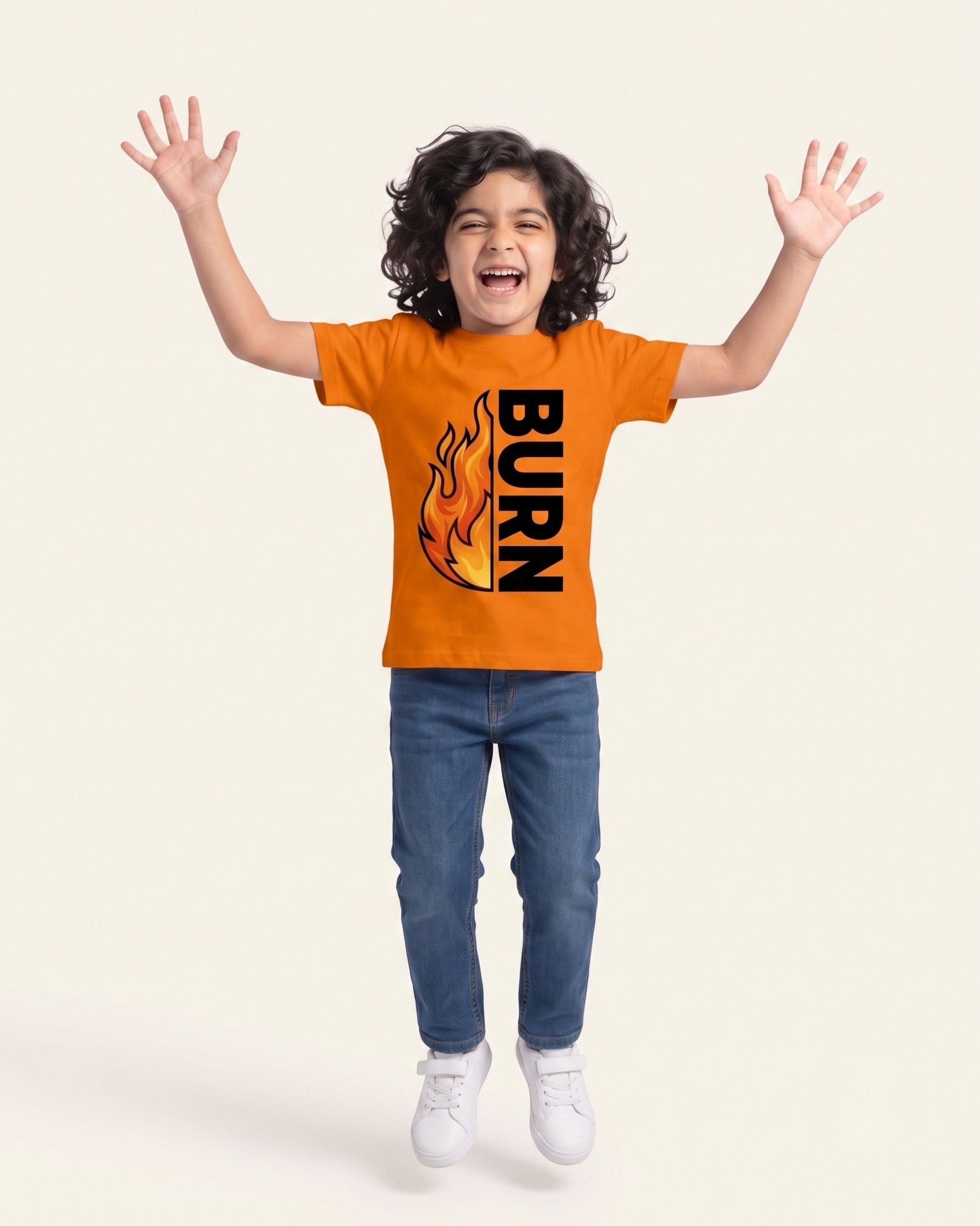 Boys Burn Flame Tee — Orange