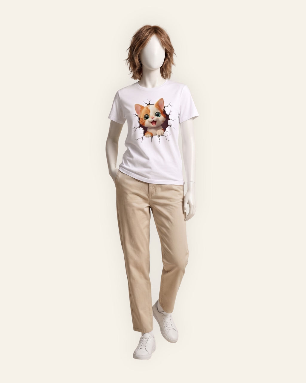 Women's Peekaboo Corgi Graphic Tee — White