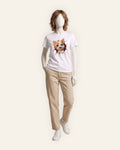 Women's Peekaboo Corgi Graphic Tee — White