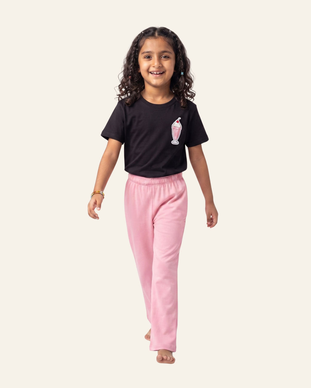 Girls Milkshake Trouser Set — Black
