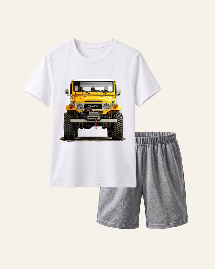 Boys Yellow Truck Short Set