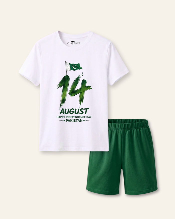 14 August Bold Numerals White Set