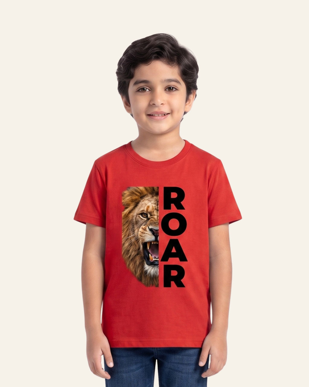 Boys Roar Lion Tee — Red