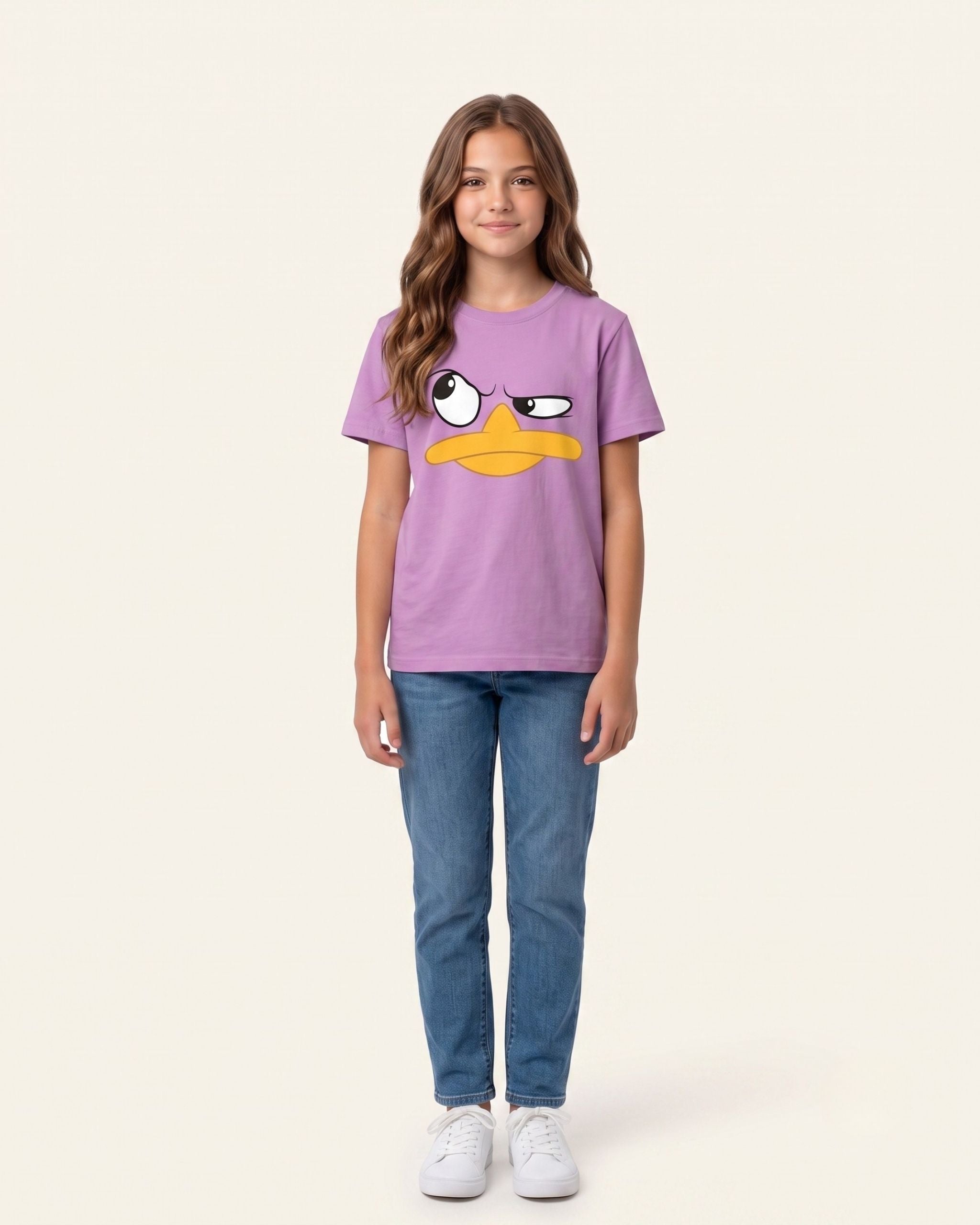 Girls Duck Face Tee — Lilac