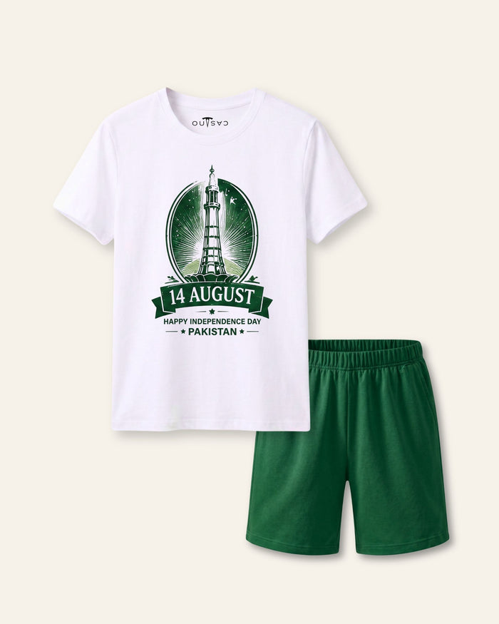 14 August Minar Tower White Set