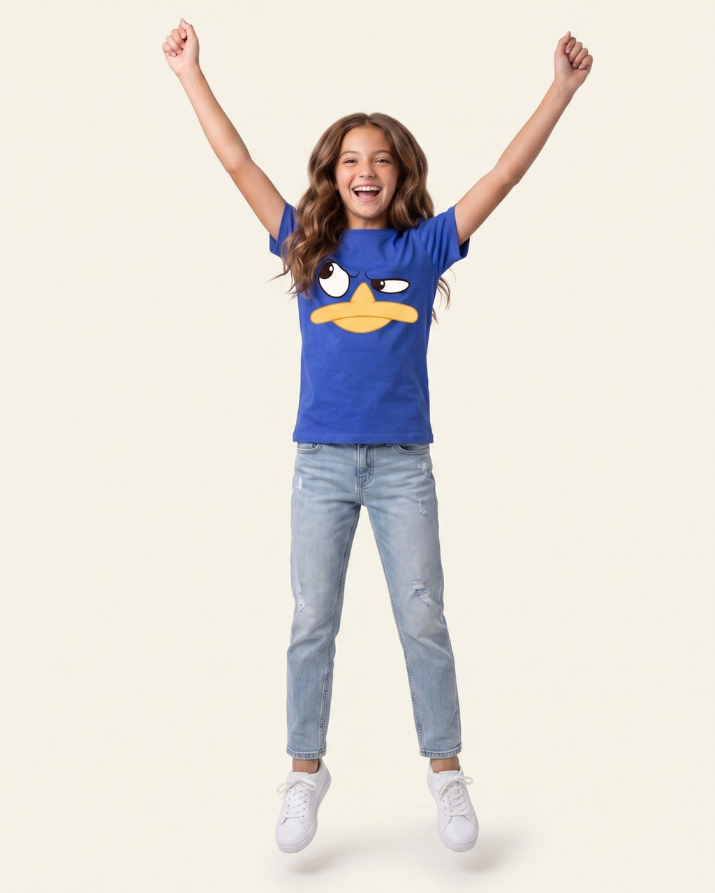 Girls Duck Face Tee — Royal Blue