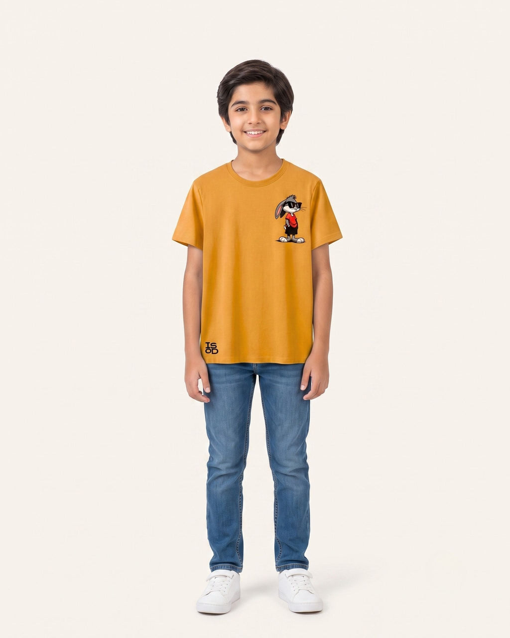 Boys Little Mouse Tee — Mustard