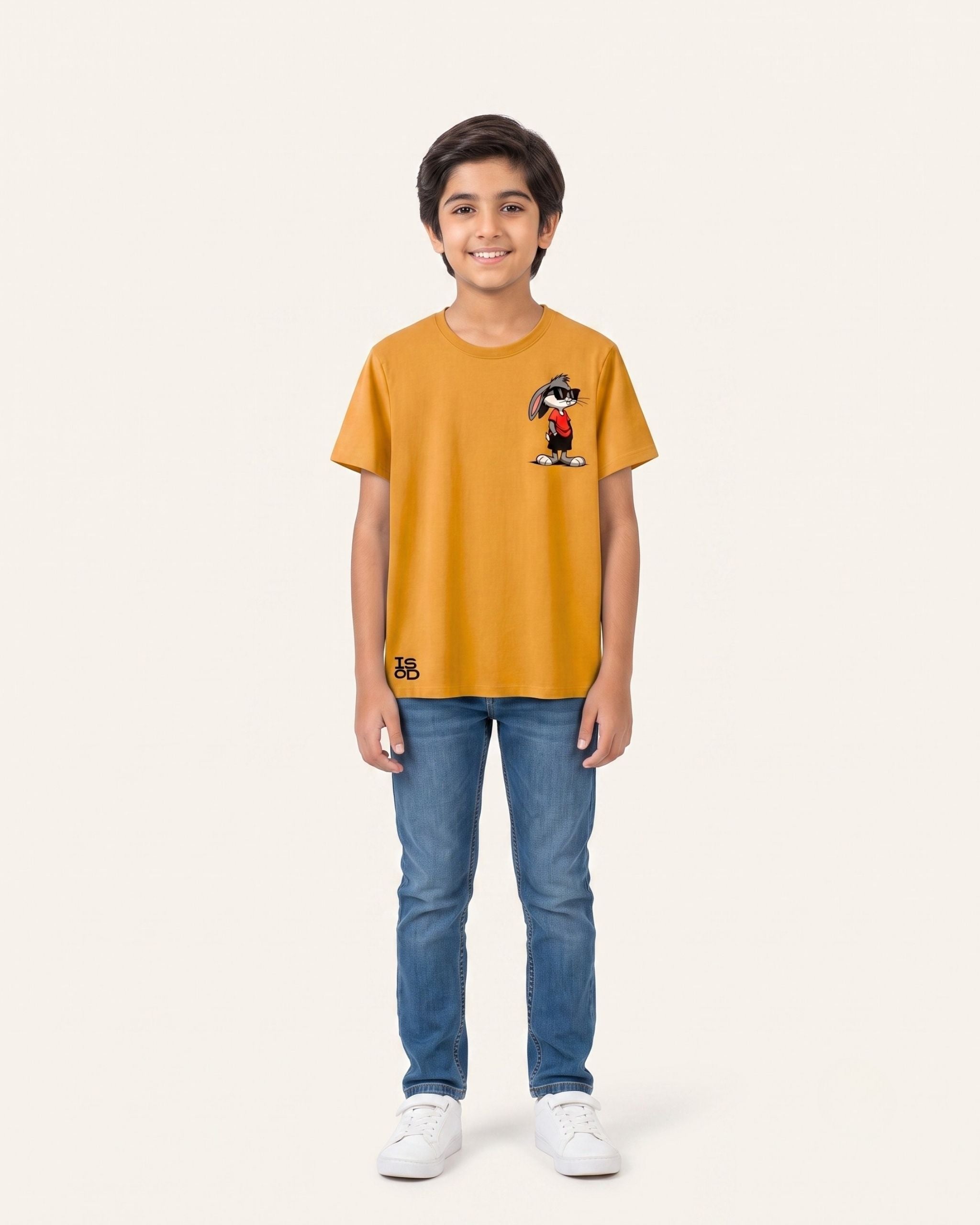 Boys Little Mouse Tee — Mustard
