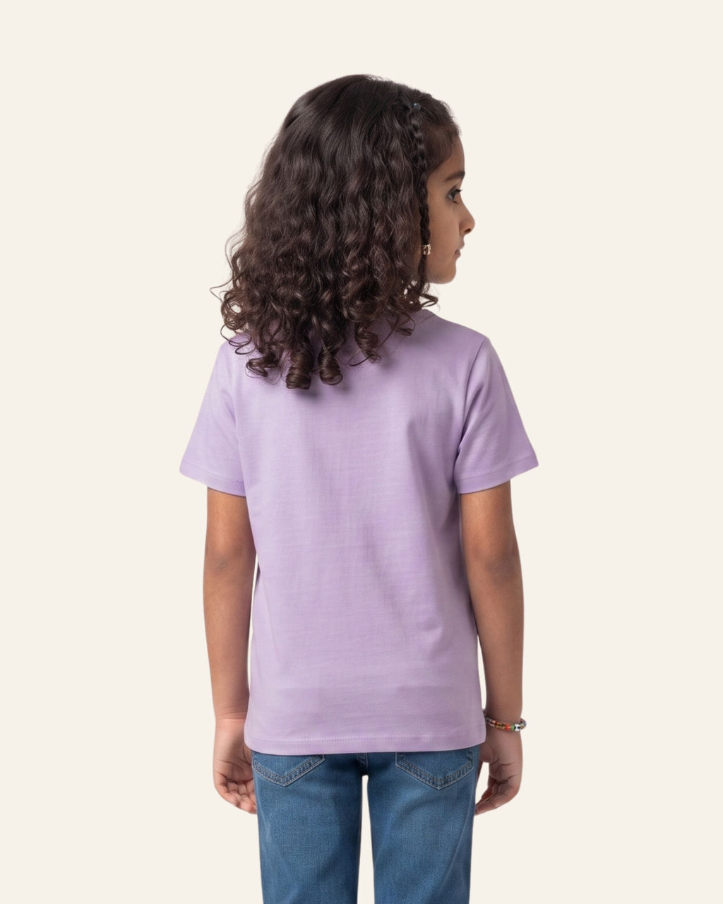 Girls Cat Balance Tee — Lilac