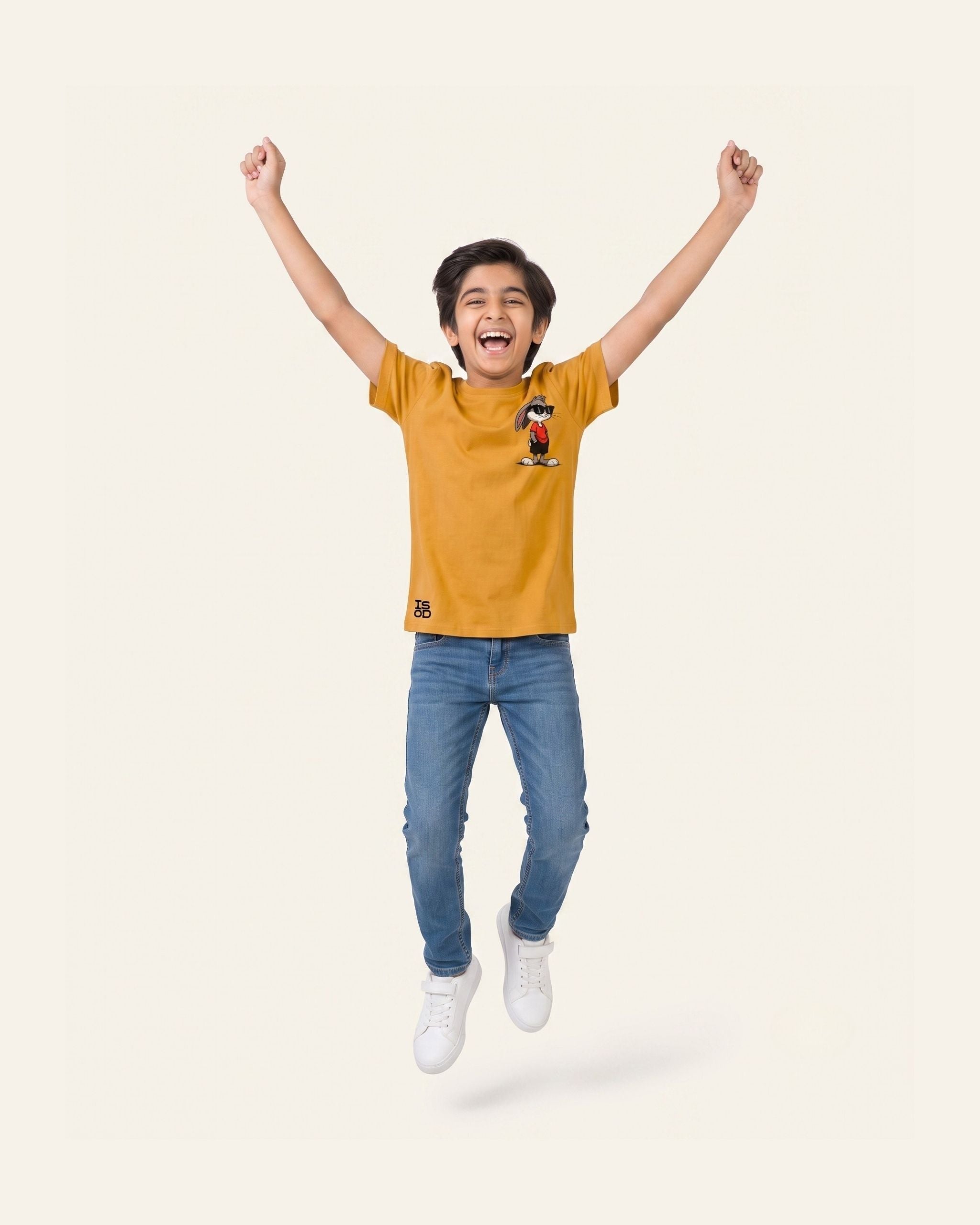 Boys Little Mouse Tee — Mustard