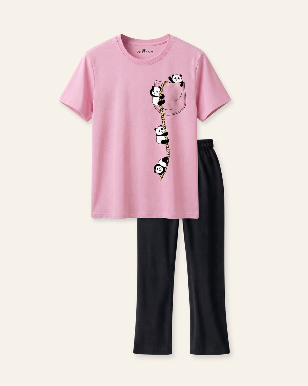 Girls Tiger Trouser Set — Pink