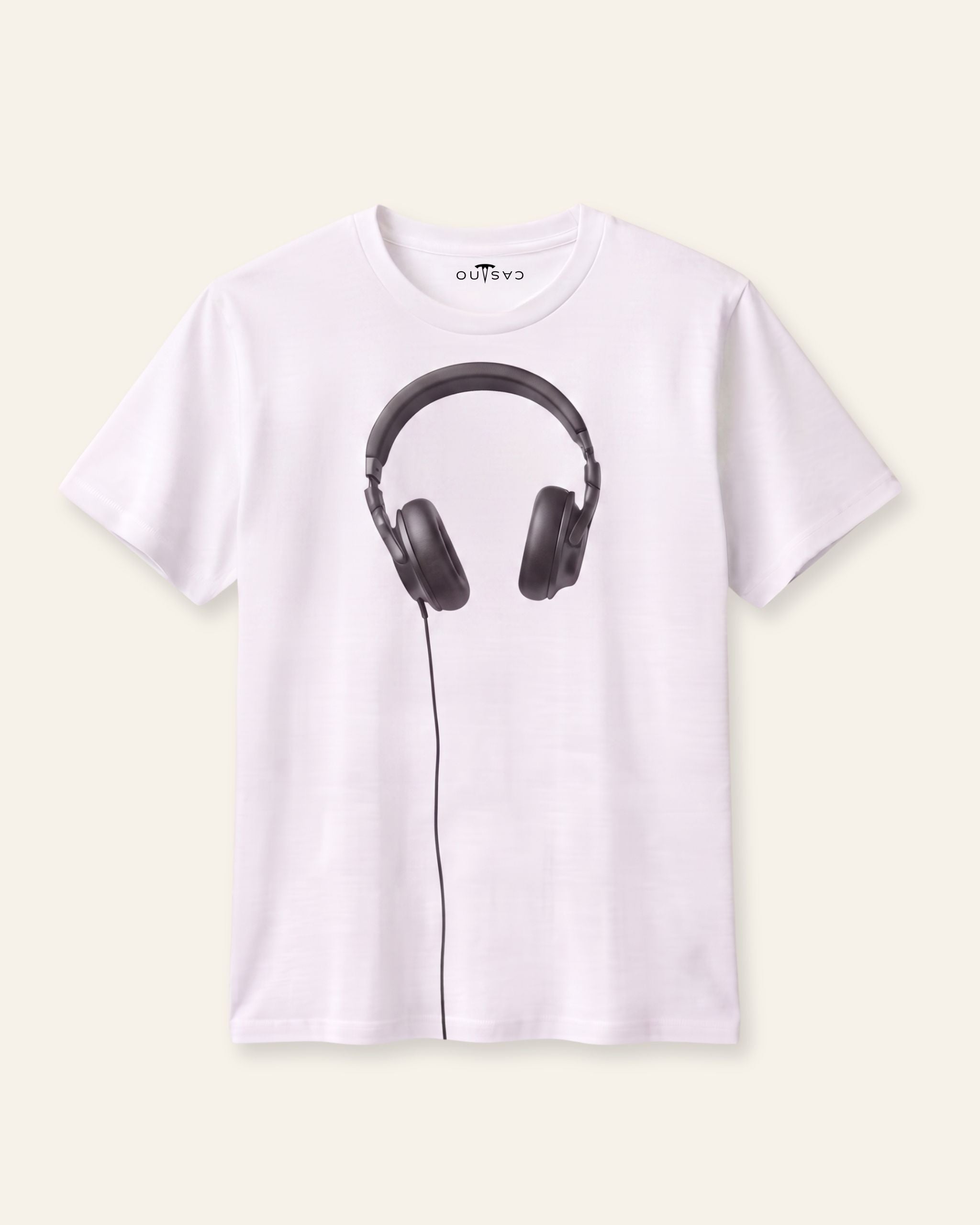 Men's Headphone Graphic Tee — White
