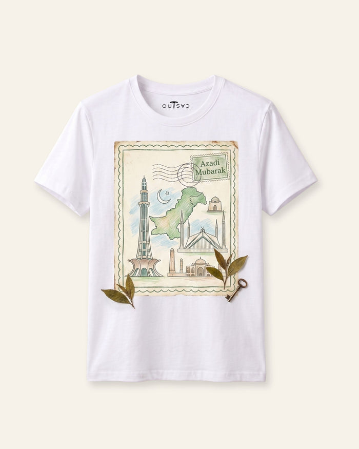 Minar-e-Pakistan Postcard White Tee