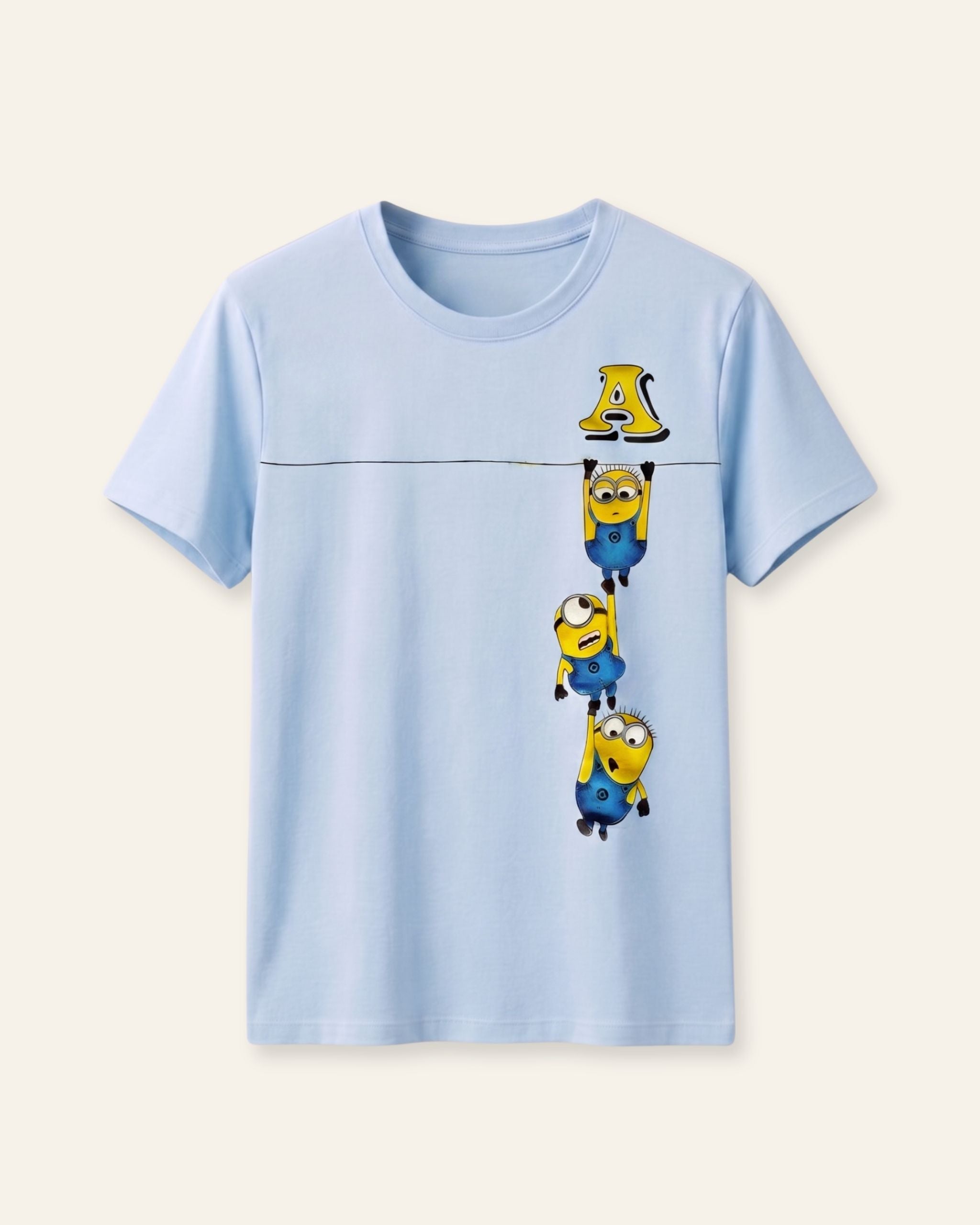 Boys Cartoon Crew Tee — Sky Blue