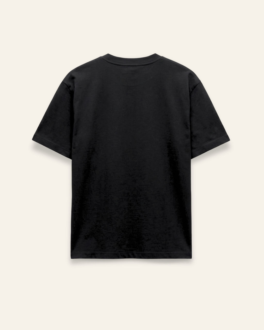 Back of the black cotton tee, plain