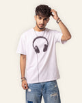 Men's Headphone Graphic Tee — White