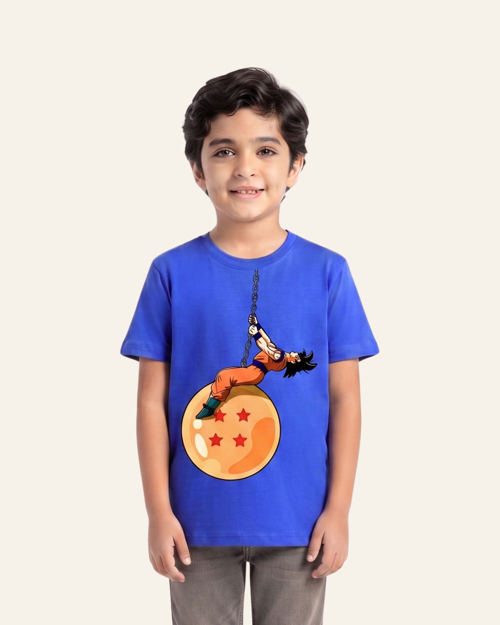 Boys Cartoon Fighter Tee — Royal Blue